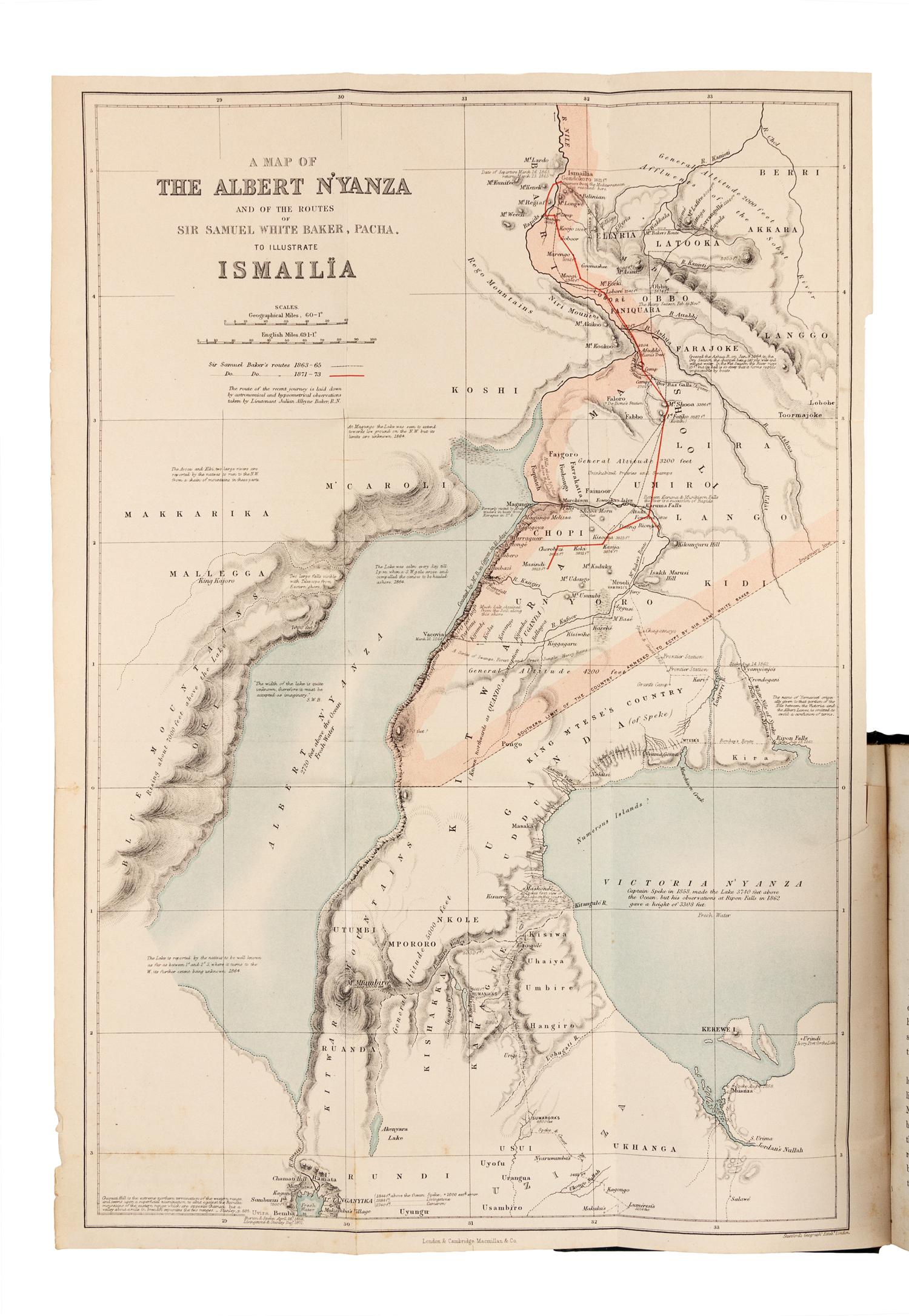 BAKER, Samuel White (1821-1893). Ismailia. A Narrative of the Expedition to Central Africa for the Suppression of the Slave Trade… Lond