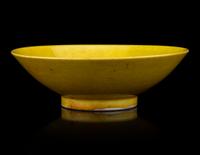 A Yellow Glazed Porcelain Cup