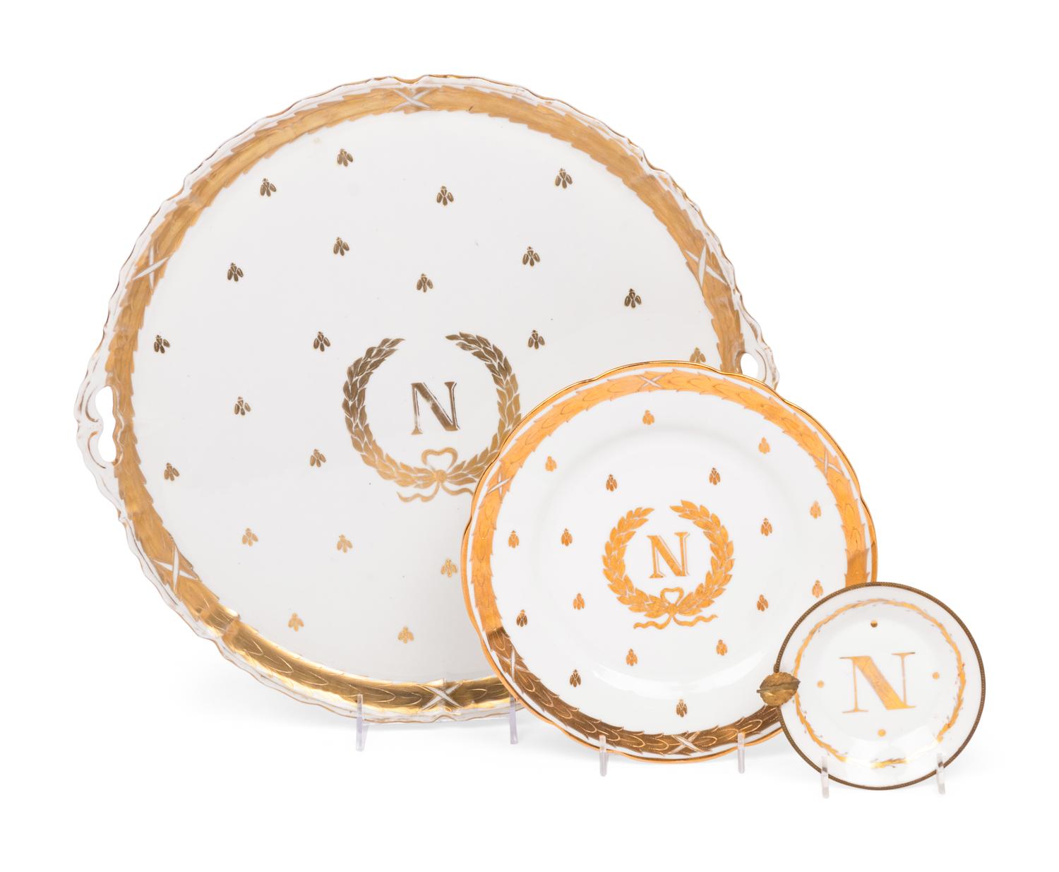 An Assembled Collection of Continental Porcelain Napoleonic Tableware