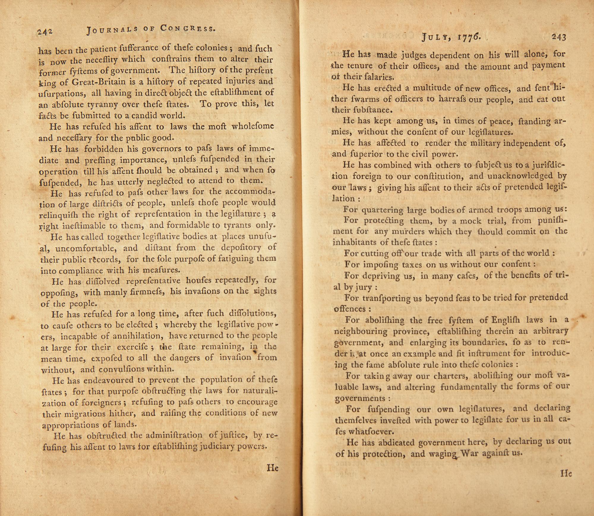 [American Revolution] Journals of Congress. Containing the Proceedings from January 1, 1776, to January 1, 1777. Published by Order of Congress. Volume II