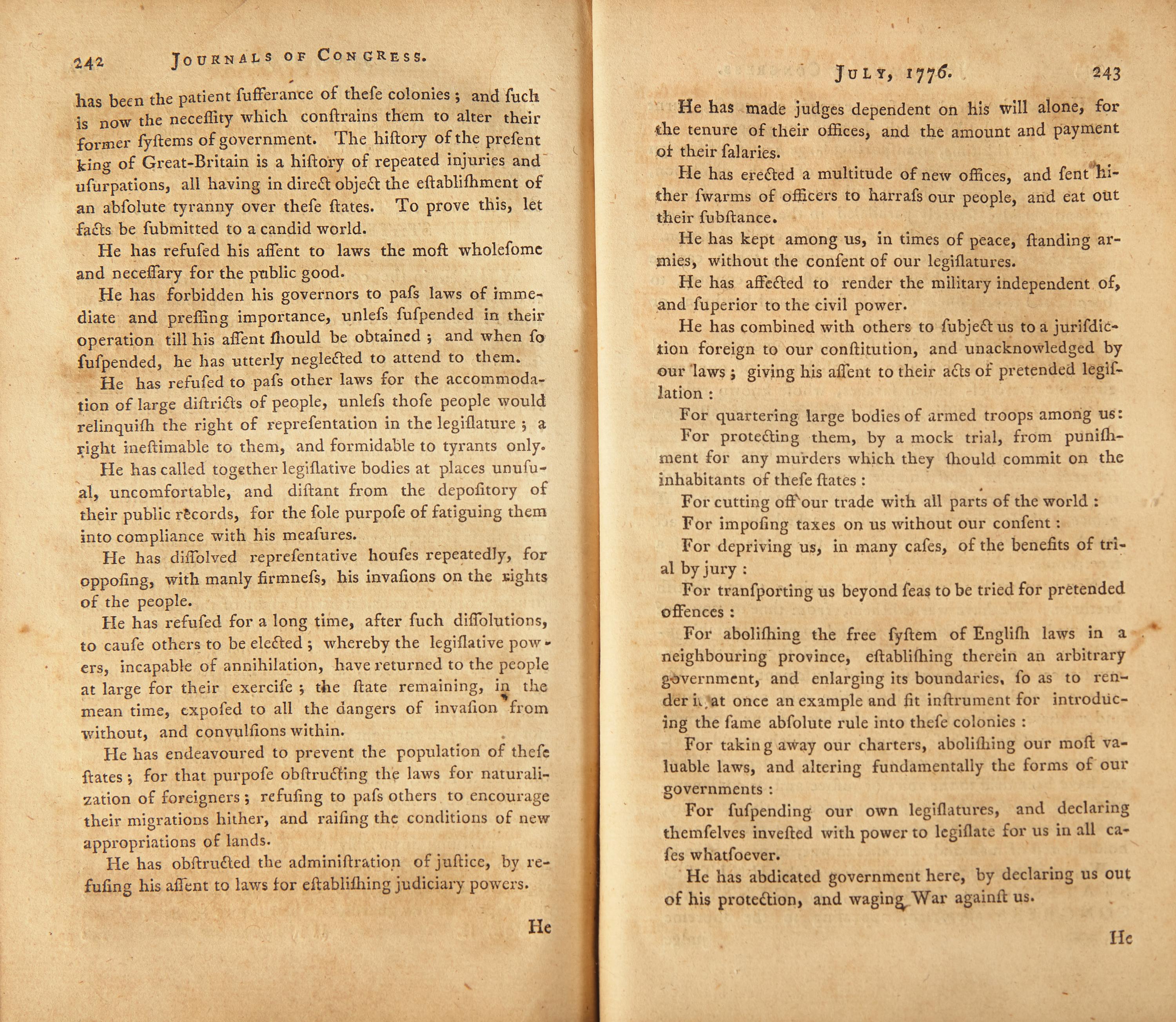 [American Revolution] Journals of Congress. Containing the Proceedings from January 1, 1776, to January 1, 1777. Published by Order of Congress. Volume II