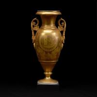 A Continental Enameled and Burnished Gilt Porcelain Vase circa 1815-30