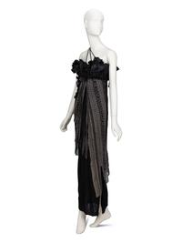 Zandra Rhodes, Black Painted Silk Evening Dress