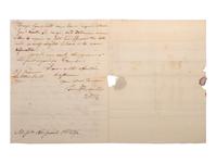 PICKERING, Timothy (1745-1829). Autograph letter signed ("Tim Pickering"), to Peter Anspach and Messr. Wolfe. Elizabethtown, 17 April 1784.