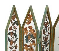 A Green-Painted and Glass Six-Panel Small Table Screen