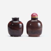 Two Chinese realgar-type glass snuff bottles