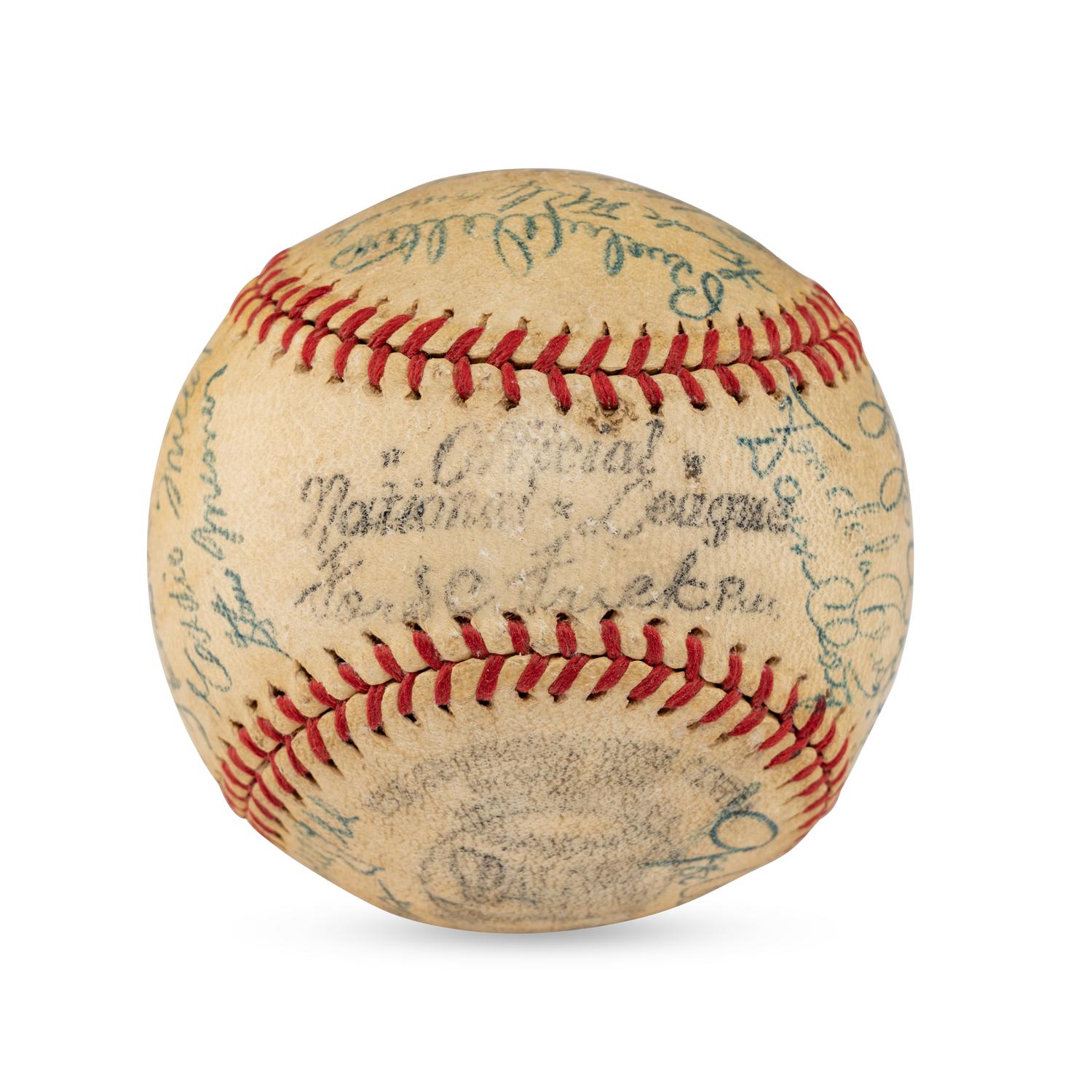 A 1944 Cincinnati Reds Team Signed Autograph Baseball