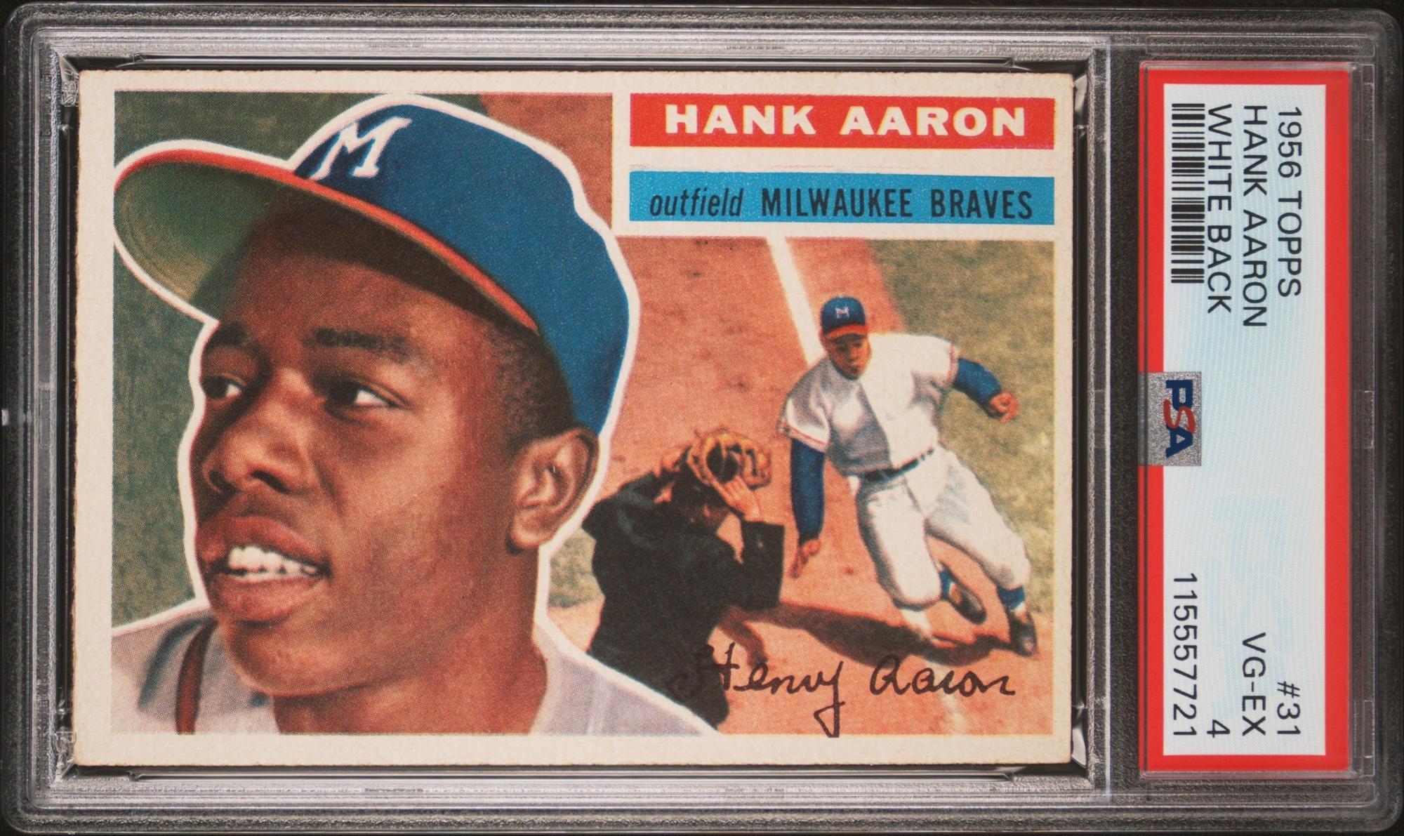 A 1956 Topps Hank Aaron Baseball Card No. 31 (PSA 4 VG-EX) from The Collection of David Eisenhower
