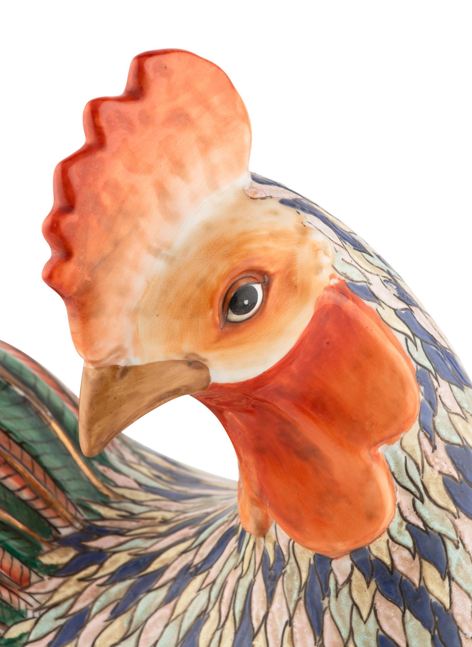 A Chinese Export Porcelain Model of a Cockerel