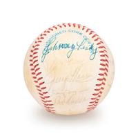 A Boston Red Sox Multi Signed Autograph Baseball With 20 Signatures Including Ted Williams (Beckett Authentication Services Letter BAS Certified),