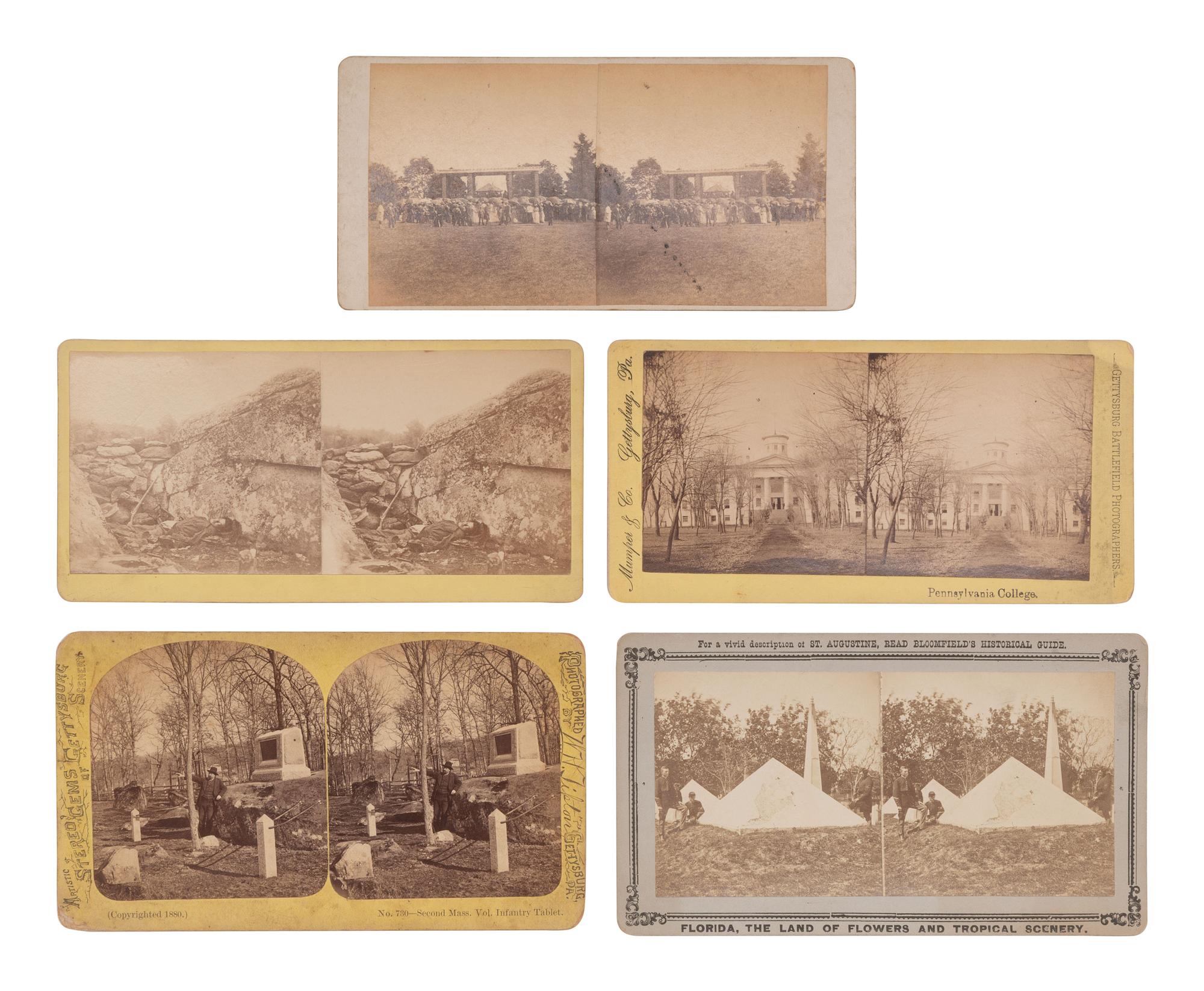 [CIVIL WAR]. 30 immediate post-war stereoviews of Gettysburg, many by TIPTON.