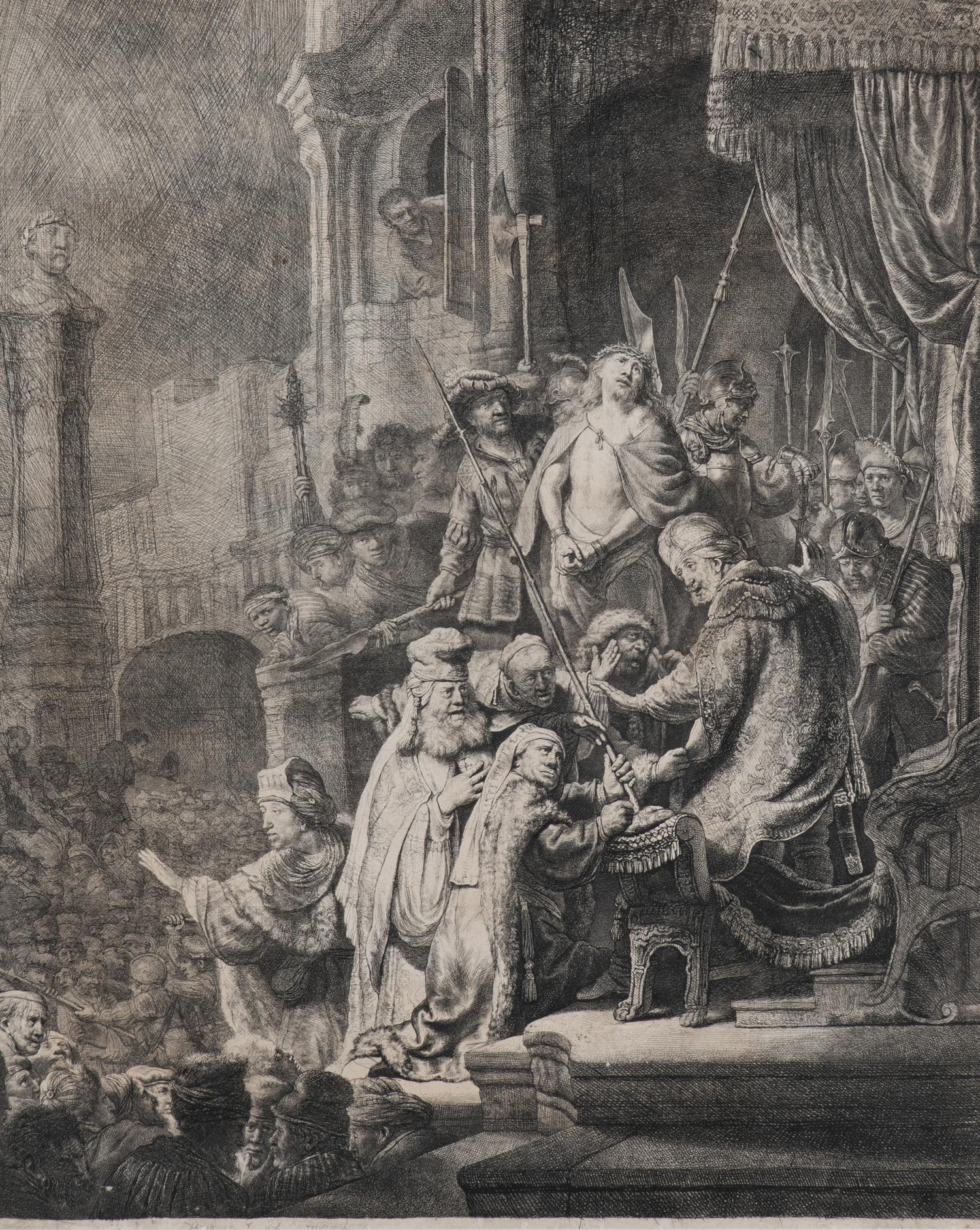 Rembrandt van Rijn (Dutch, 1606–1669) — Christ before Pilate: Large Plate (Ecce Homo) , 1635-36
