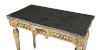 A Pair of North European Neoclassical Gilt and Cream-Painted Console Tables