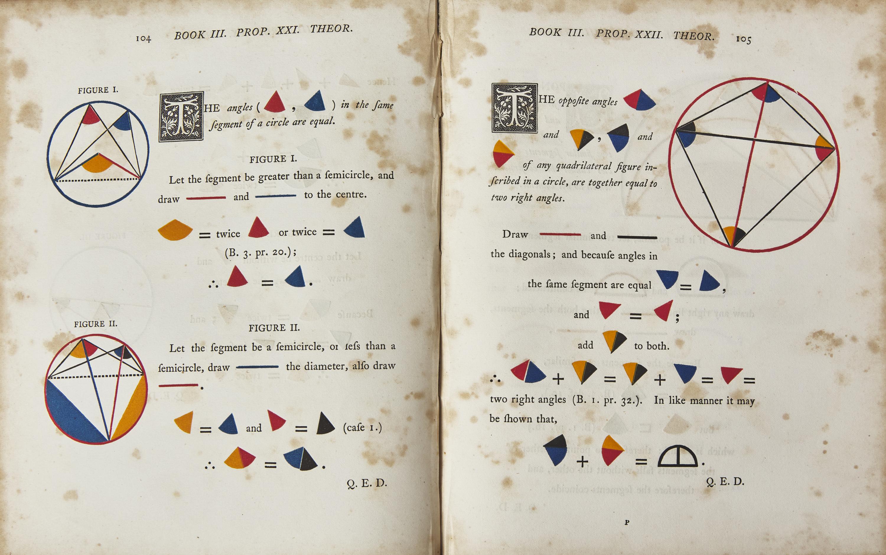 [Euclid] Byrne, Oliver. The First Six Books of The Elements of Euclid In Which Coloured Diagrams And Symbols Are Used Instead Of Letters For The Greater Ease Of Learners