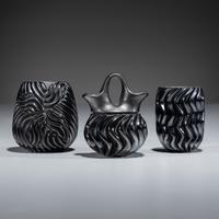 Blackware Ribbed Pottery