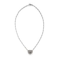 WHITE GOLD, DIAMOND, AND COLORED DIAMOND HEART NECKLACE