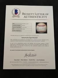 A Sandy Koufax Signed Autograph Baseball (Beckett Authentication Services BAS Certified),