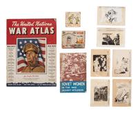 [WORLD WAR II]. A collection of 14 miscellaneous objects relating to Allied Powers, including: