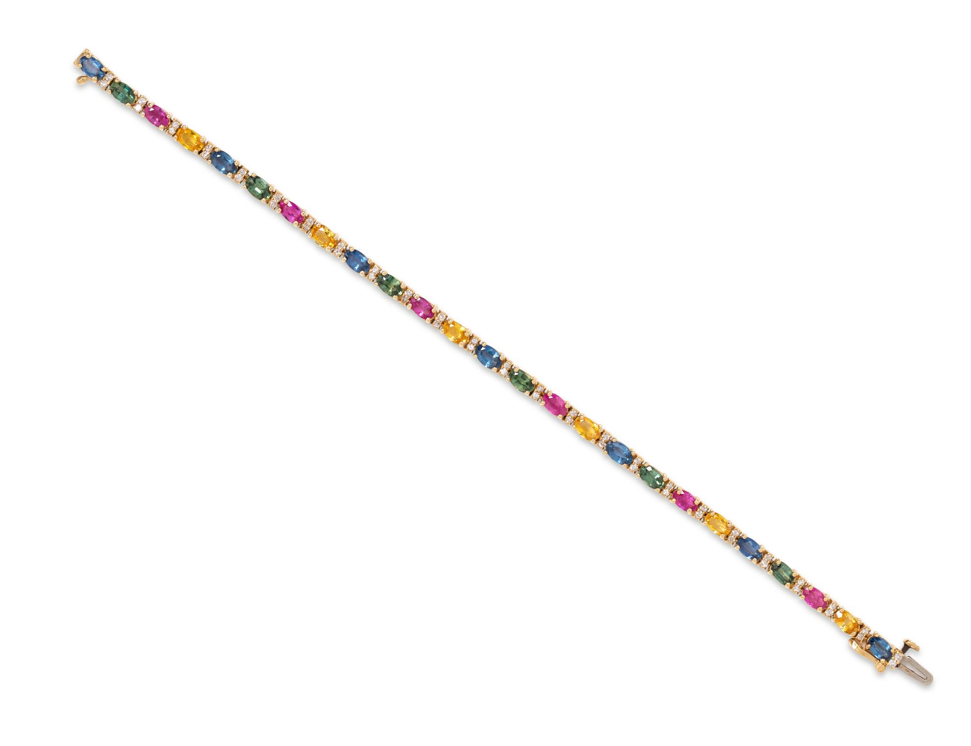 MULTICOLOR SAPPHIRE AND DIAMOND BRACELET