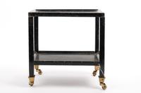 A Black Painted "Telephone Table" in the Style of Karl Springer