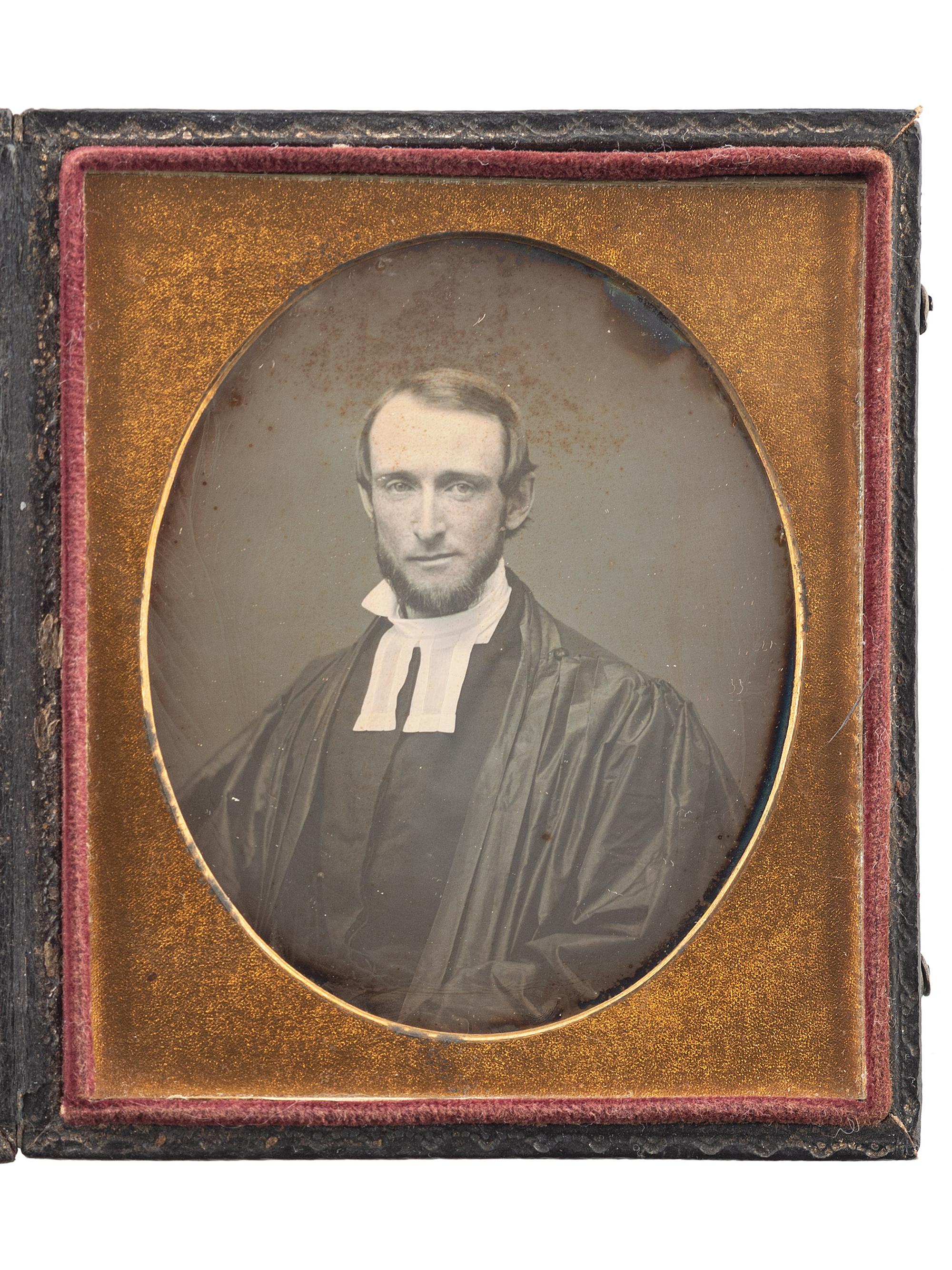 [EARLY PHOTOGRAPHY - OCCUPATIONAL]. A group of 4 cased images featuring police officers, clergy, a firefighter, and more, comprising: