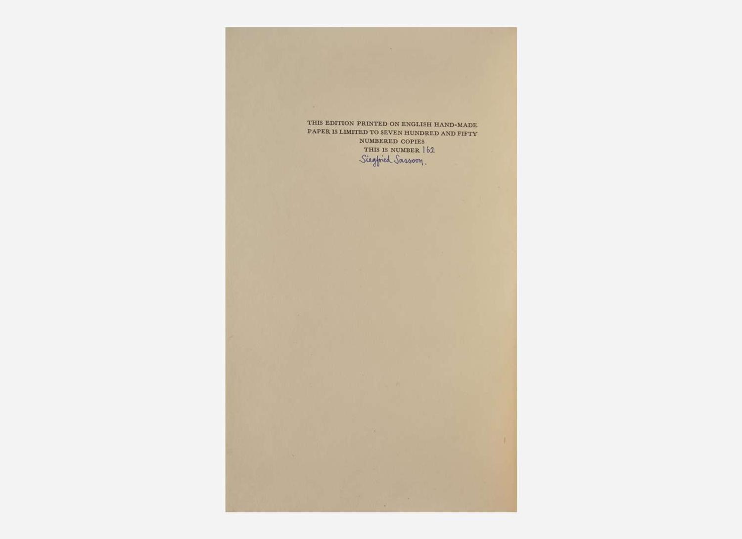 [Literature] Sassoon, Siegfried: The Sherston Trilogy