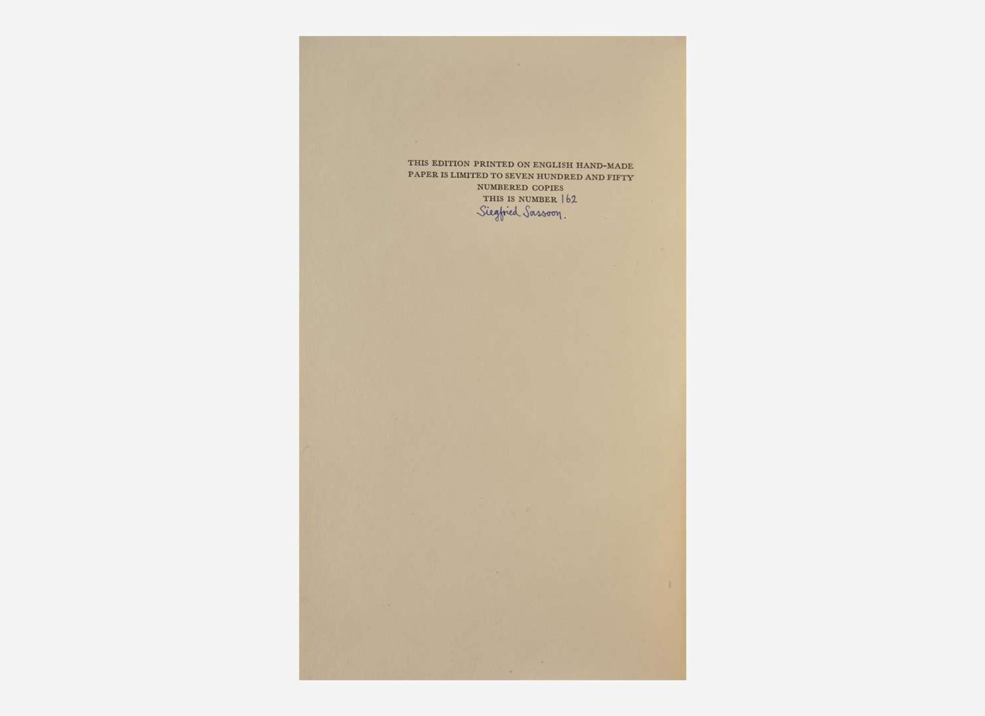 [Literature] Sassoon, Siegfried: The Sherston Trilogy