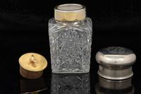 A Russian Silver Mounted Cut Glass Tea Caddy