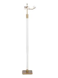 A Hansen Crystal and Brass Floor Lamp — AMERICAN, CIRCA 1960S