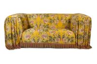 A Pair of Silk Upholstered Couches — 20TH CENTURY