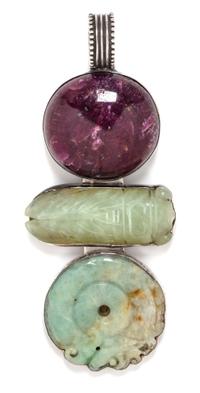 A Sterling Silver, Ruby, Jade and Hardstone 'Bless Our Earth' Pendant, Rebecca Collins, 101.40 dwts.