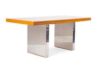 A Milo Baughman for Thayer Coggin Oak and Steel Desk — 20TH CENTURY