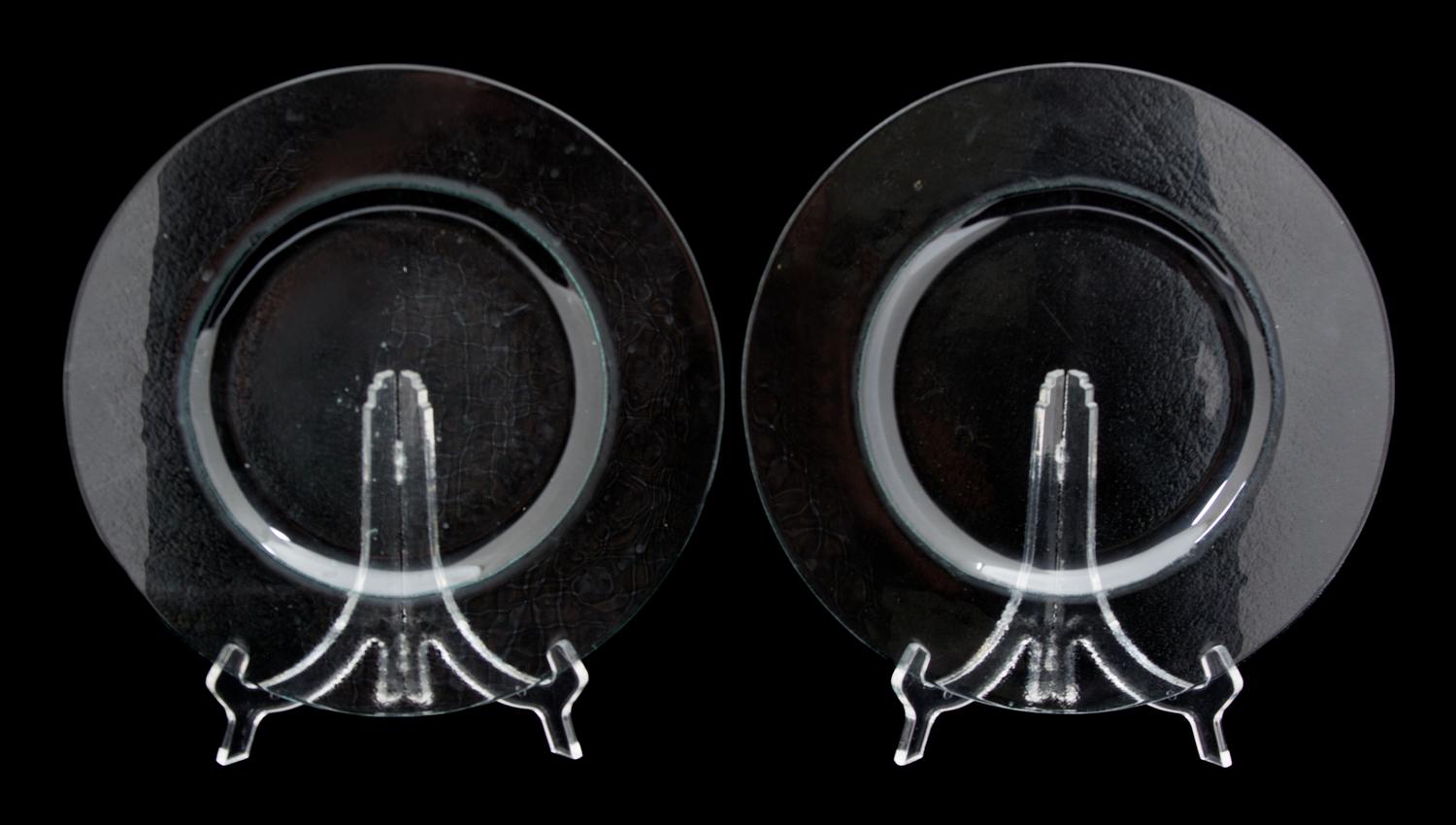 A Group of Ten Glass Chargers Diameter of larger 13 3/8 inches. — 20TH CENTURY