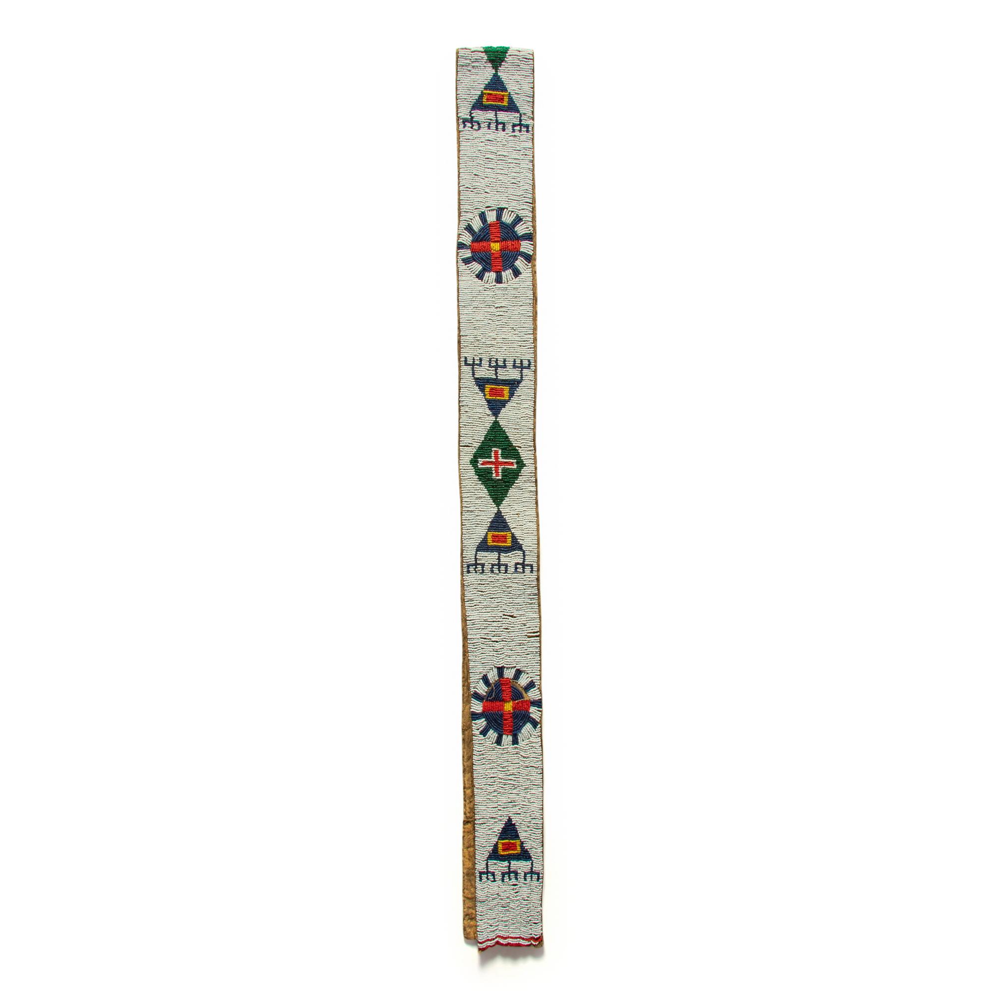 Sioux Beaded Buffalo Hide Blanket Strip