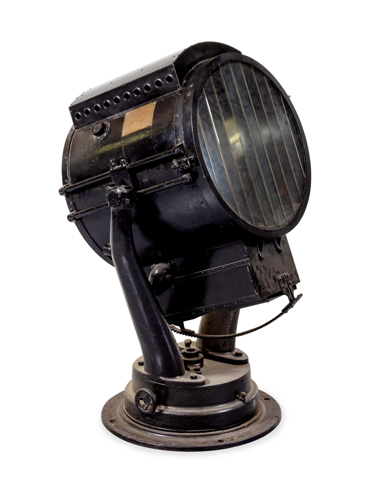 An American Painted Metal Paddle-Wheel Boat Search Light