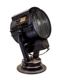 An American Painted Metal Paddle-Wheel Boat Search Light
