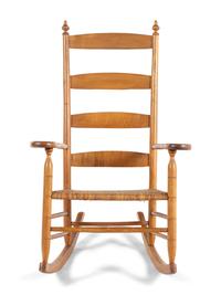 A Shaker Style Maple Rush-Seat Rocking Chair