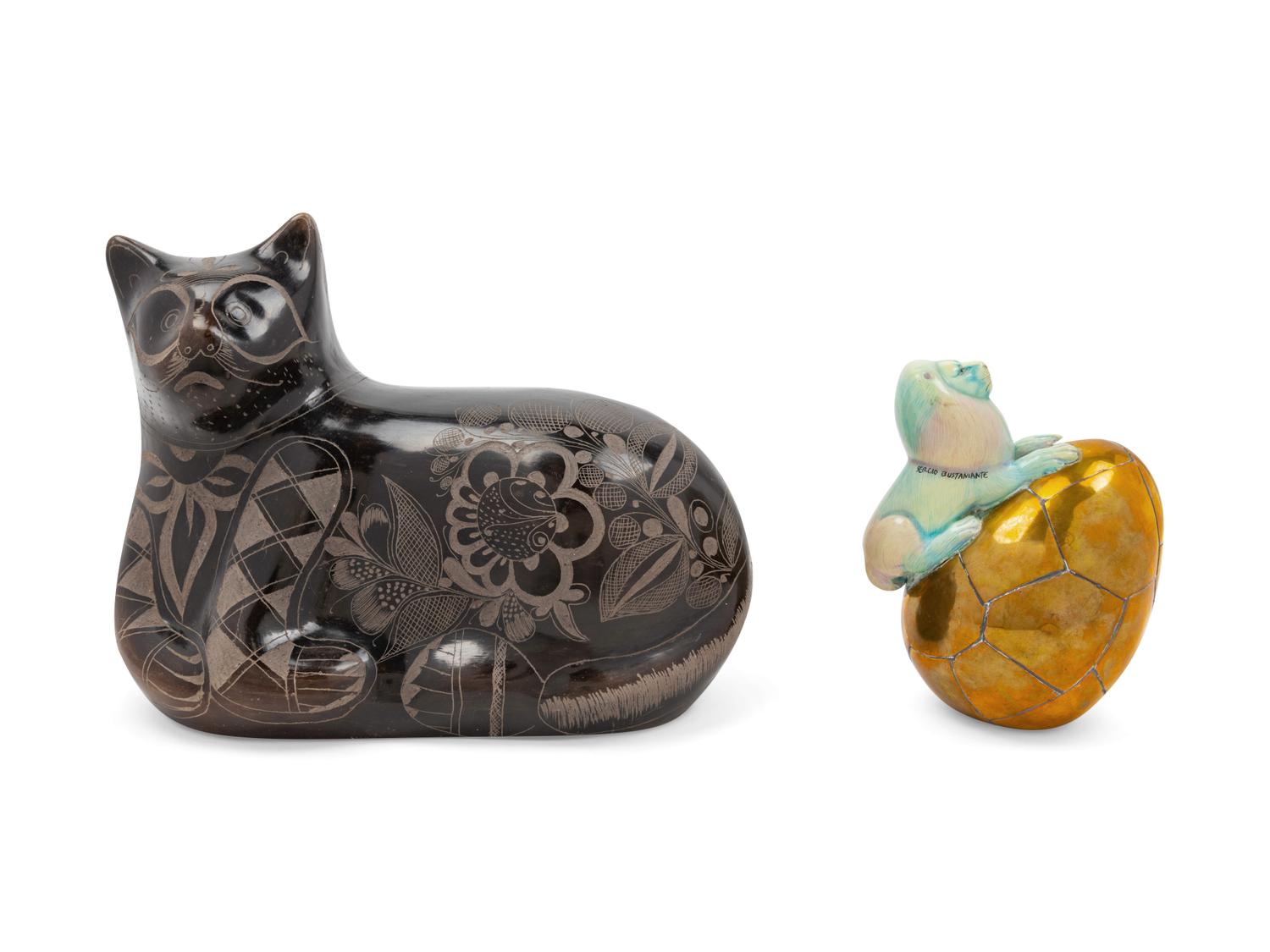A Sergio Bustamante Porcelain and Brass Veneered Figure