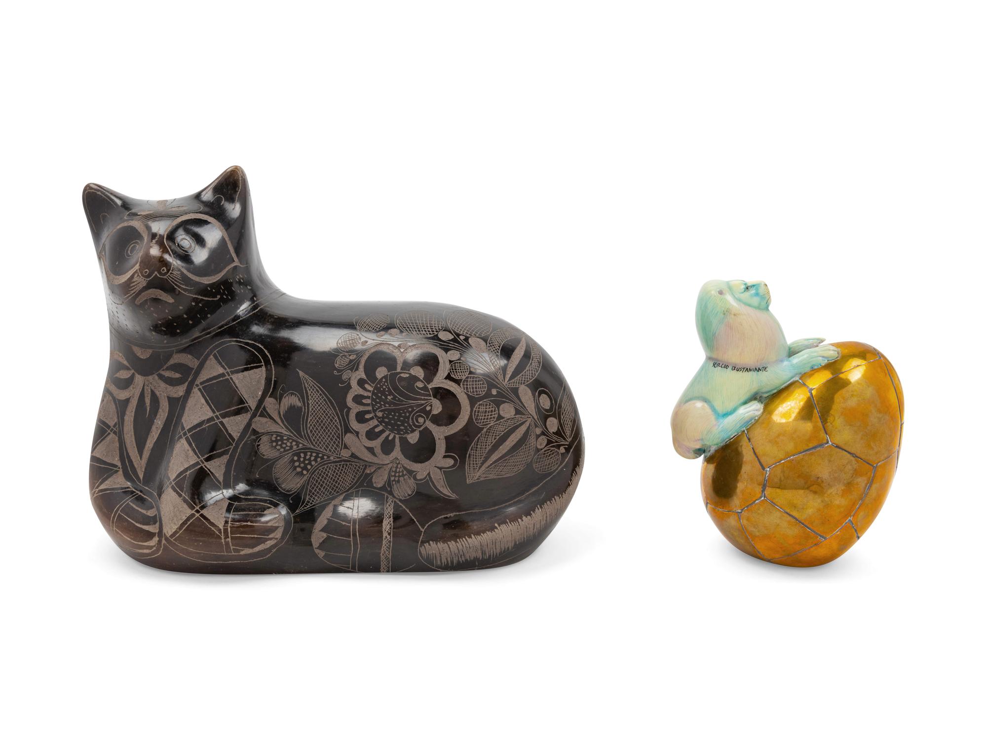 A Sergio Bustamante Porcelain and Brass Veneered Figure