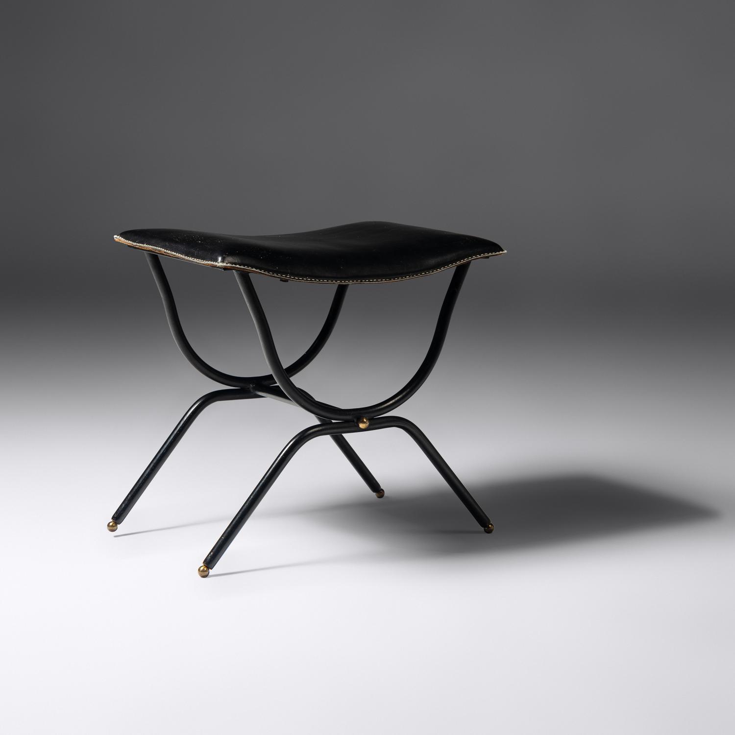 Leather Bench, c. 1950 France