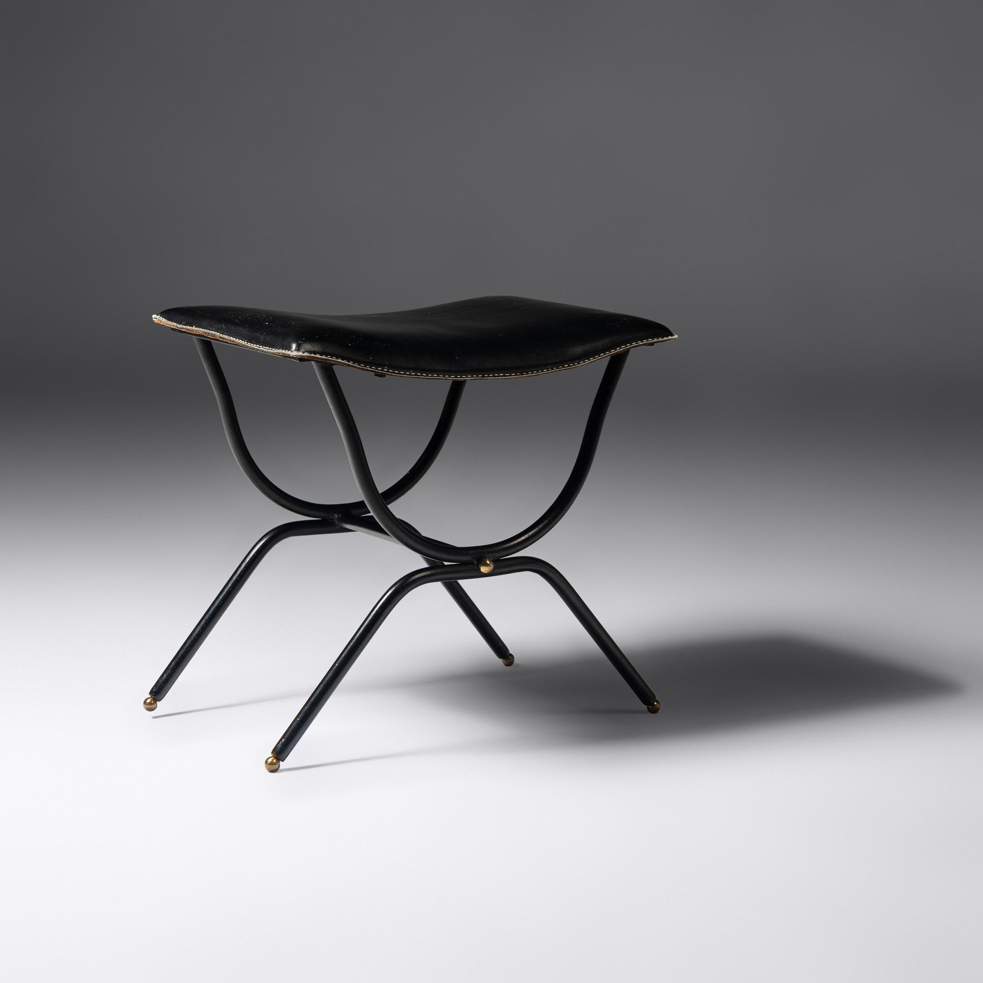 Leather Bench, c. 1950 France