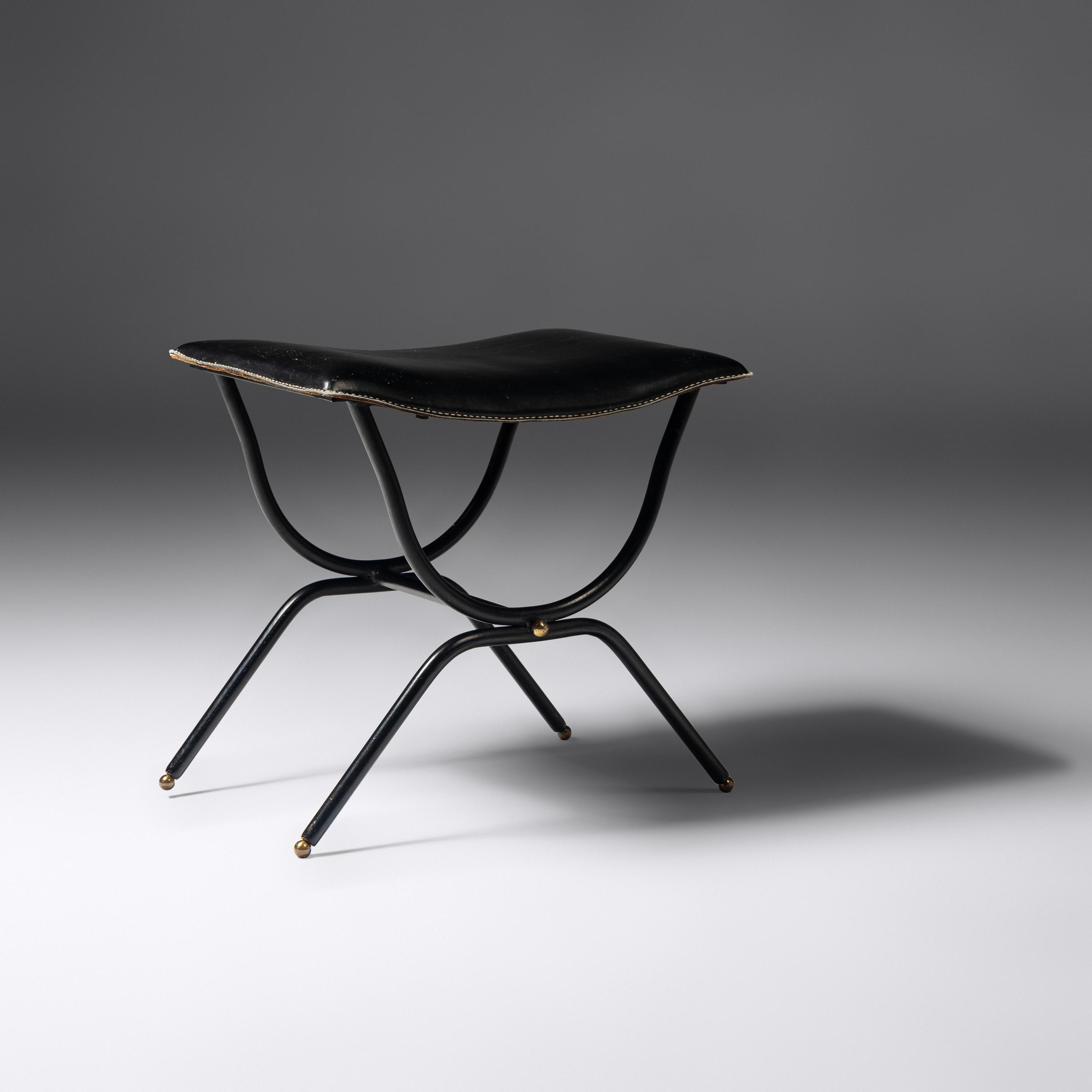 Leather Bench, c. 1950 France