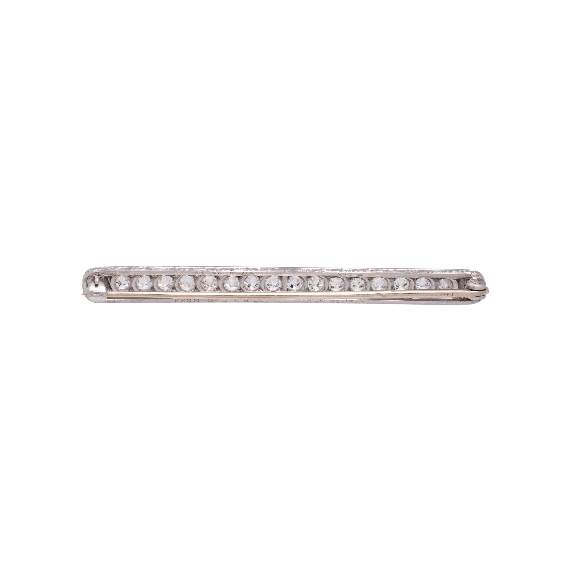 ART DECO, DIAMOND BAR BROOCH
