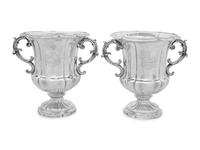 A Pair of English Silver-Plate Wine Coolers