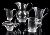 A Collection of Steuben Serving Articles Height of tallest 8 1/4 inches.