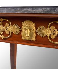 An Empire Gilt Bronze Mounted Marble-Top Mahogany Console