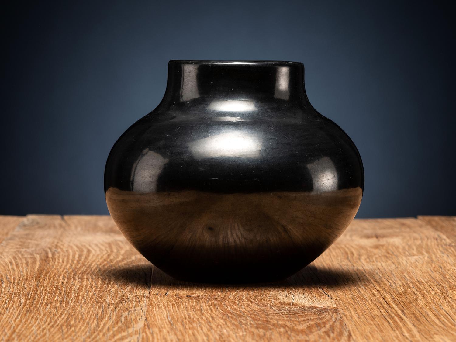 Blackware Pottery Bowl, with High Polish