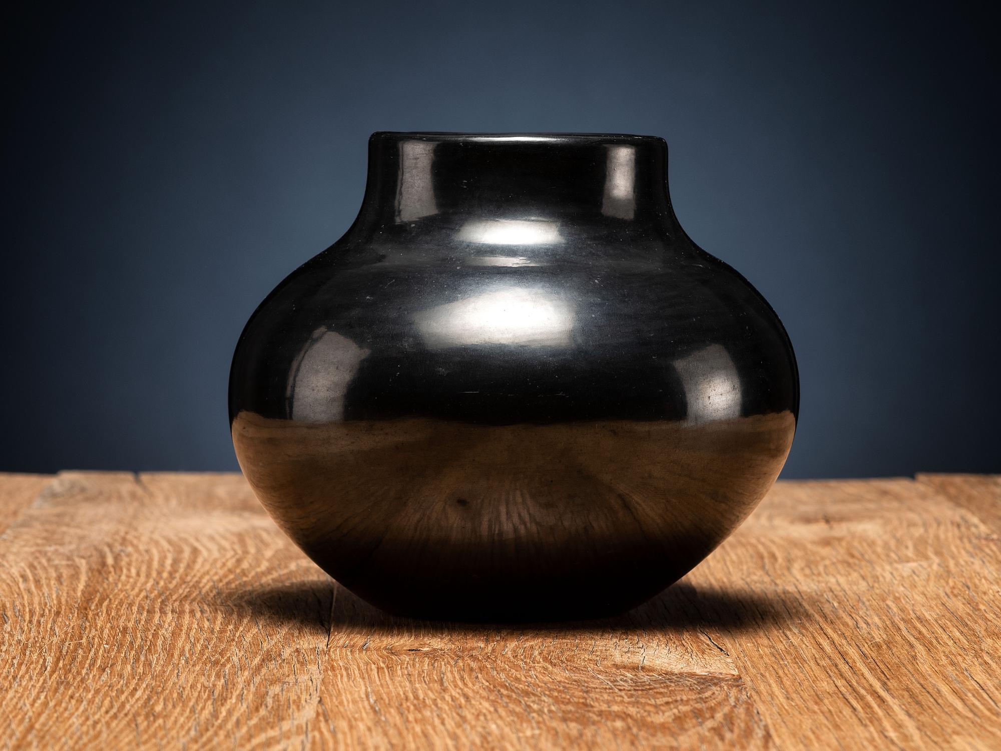 Blackware Pottery Bowl, with High Polish