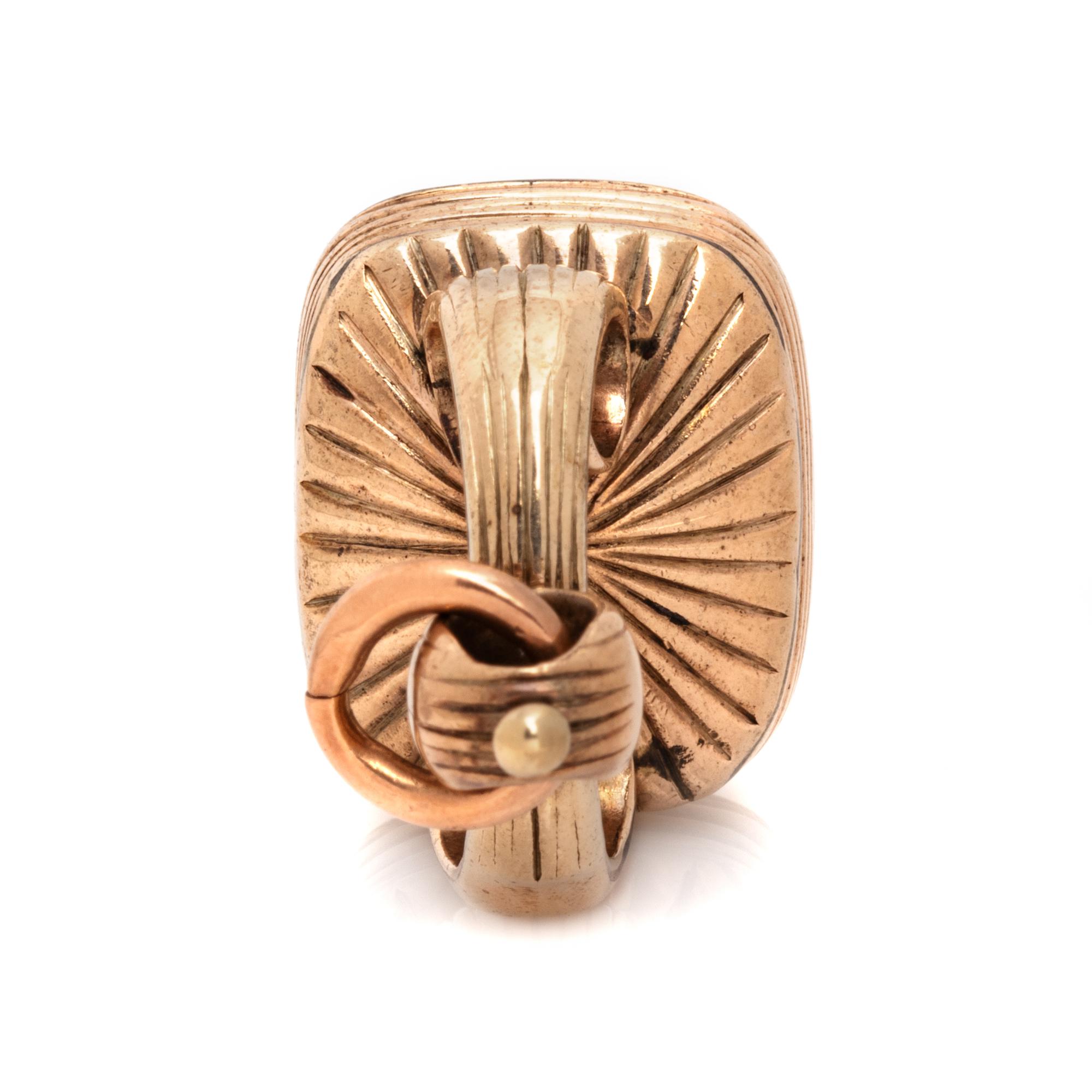 ANTIQUE, ROSE GOLD AND ROCK CRYSTAL FOB PENDANT