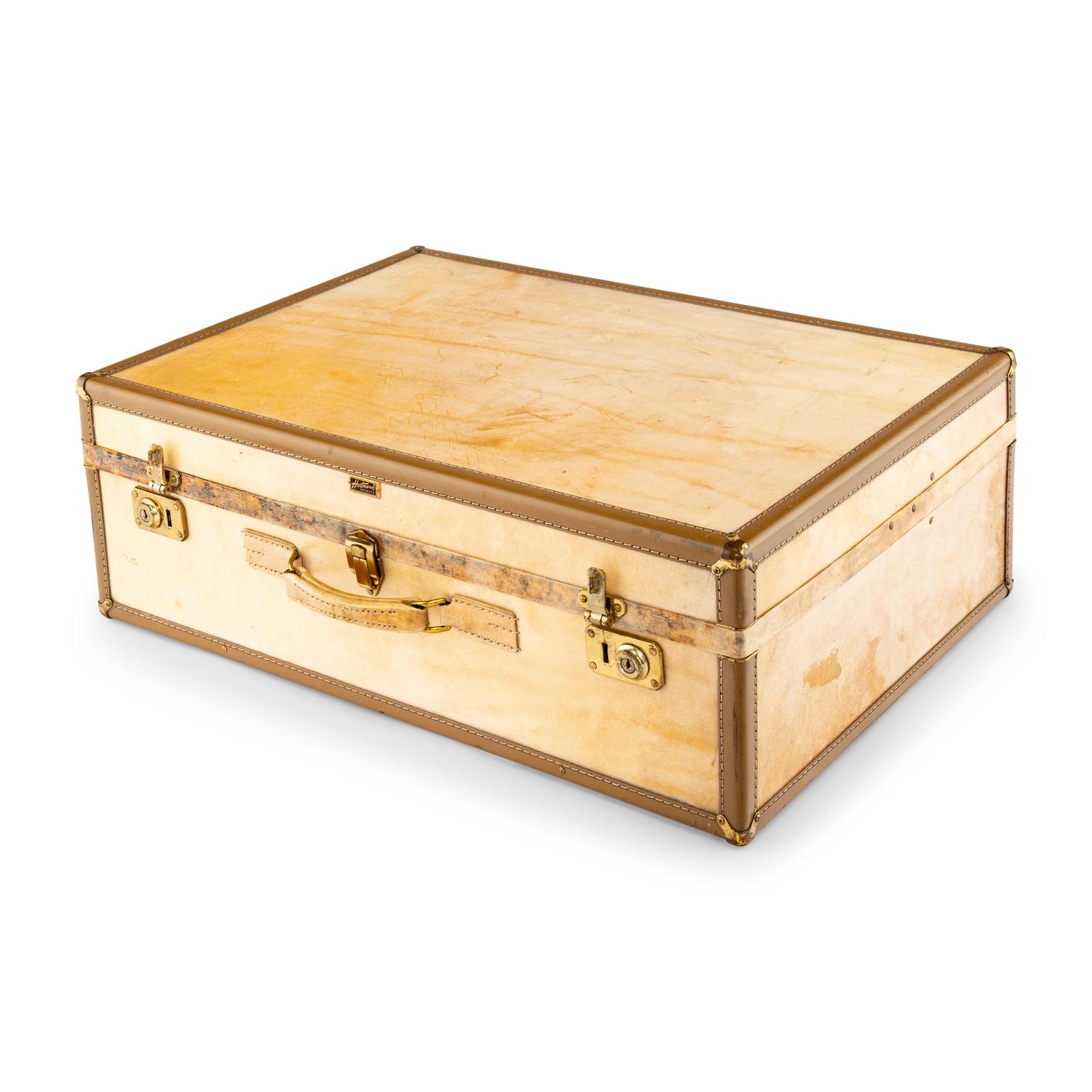 A Hartmann Skymate Leather Hardside Suitcase